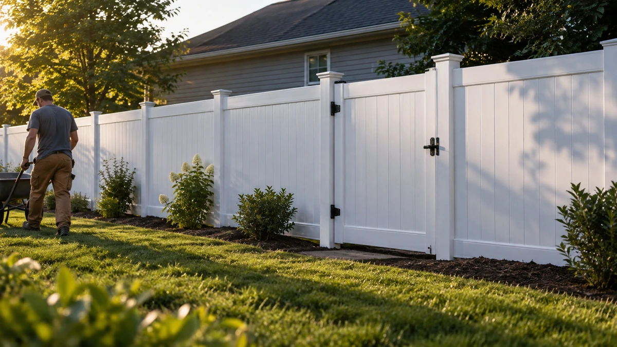 A new cedar privacy fence in Summerfield with a level top line and a square gate